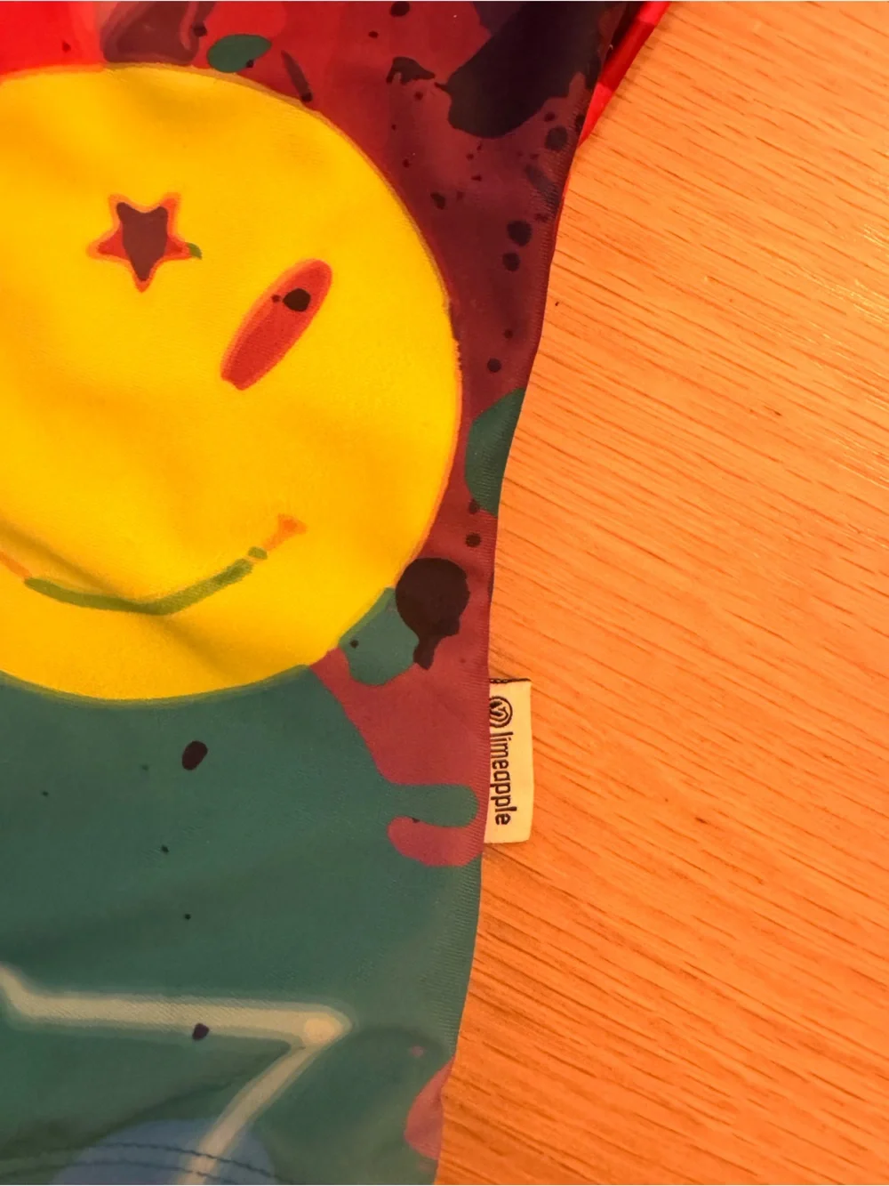 Limeapple Girks  One-Piece Swim Suit in Red with Smiley Graphic size 8
